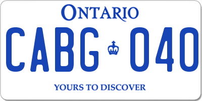 ON license plate CABG040