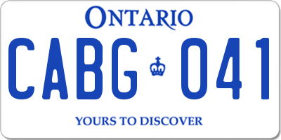 ON license plate CABG041