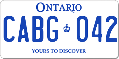 ON license plate CABG042