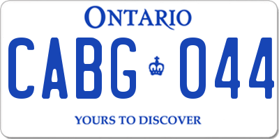 ON license plate CABG044