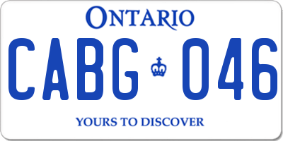 ON license plate CABG046