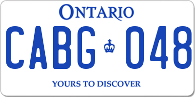 ON license plate CABG048