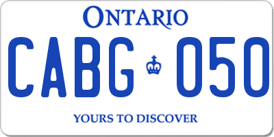 ON license plate CABG050