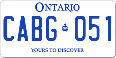 ON license plate CABG051