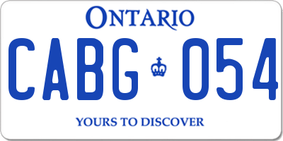 ON license plate CABG054