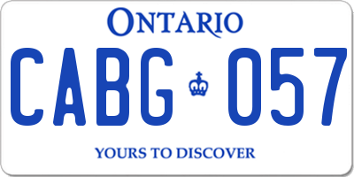 ON license plate CABG057