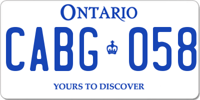 ON license plate CABG058