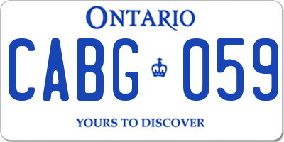 ON license plate CABG059