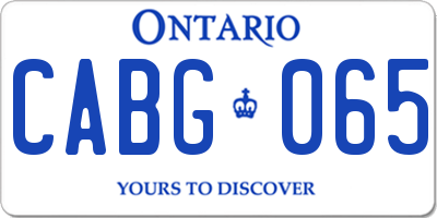 ON license plate CABG065