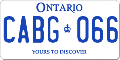 ON license plate CABG066