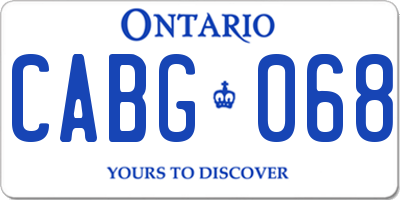 ON license plate CABG068