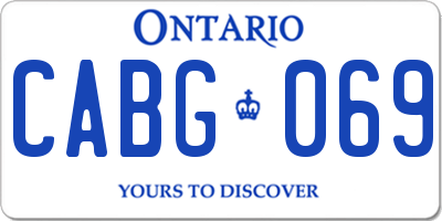 ON license plate CABG069