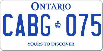 ON license plate CABG075