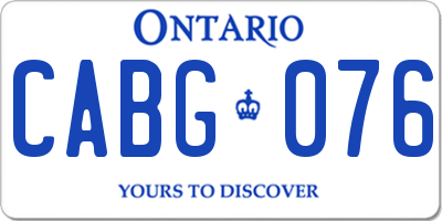 ON license plate CABG076