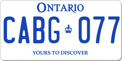 ON license plate CABG077