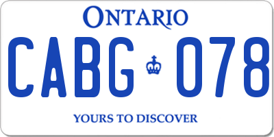 ON license plate CABG078