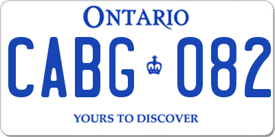 ON license plate CABG082