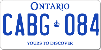 ON license plate CABG084