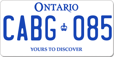 ON license plate CABG085