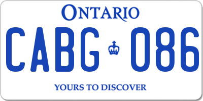 ON license plate CABG086