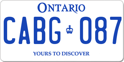 ON license plate CABG087