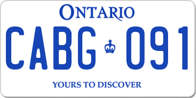 ON license plate CABG091