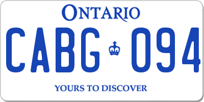 ON license plate CABG094