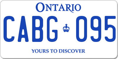 ON license plate CABG095