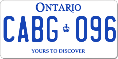 ON license plate CABG096