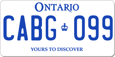 ON license plate CABG099