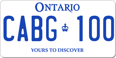 ON license plate CABG100