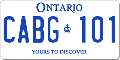 ON license plate CABG101