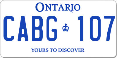 ON license plate CABG107