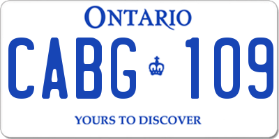 ON license plate CABG109