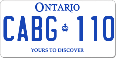 ON license plate CABG110