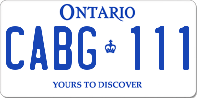 ON license plate CABG111