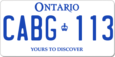 ON license plate CABG113