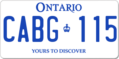 ON license plate CABG115