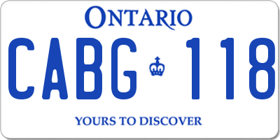 ON license plate CABG118