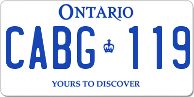 ON license plate CABG119