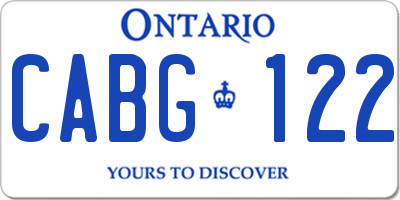 ON license plate CABG122