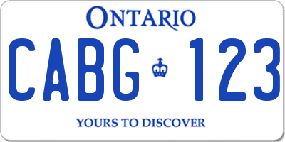 ON license plate CABG123