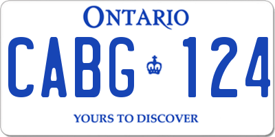 ON license plate CABG124