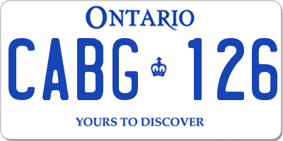 ON license plate CABG126