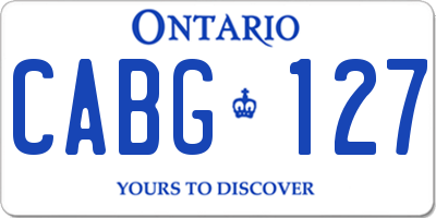 ON license plate CABG127