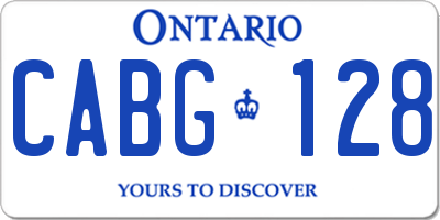 ON license plate CABG128