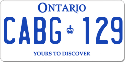 ON license plate CABG129