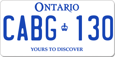 ON license plate CABG130