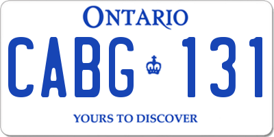 ON license plate CABG131