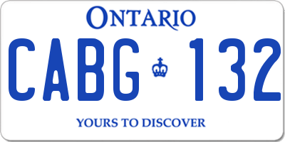 ON license plate CABG132